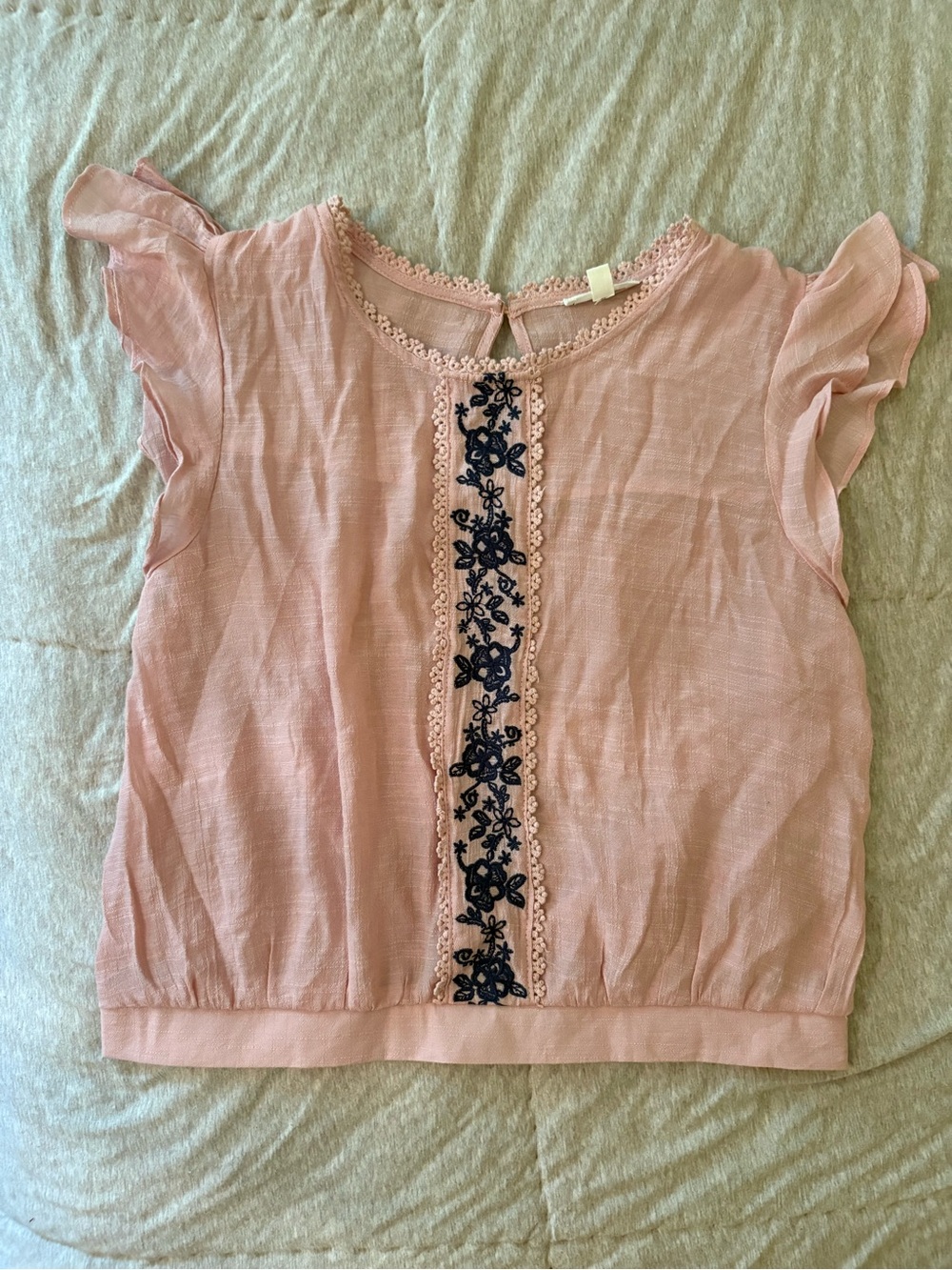 Pink embroidered blouse